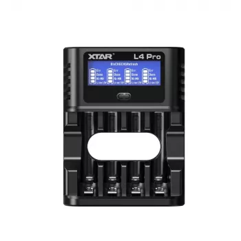 XTAR L4 PRO cargador de baterías USB-C Li-Ion/Ni-MH, 1,5V/1,2V