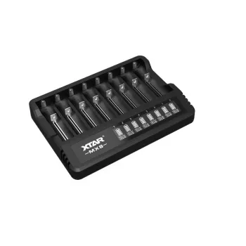XTAR MX8 cargador de baterías USB-C Li-Ion/Ni-MH, 3,7V/1,5V/1,2V