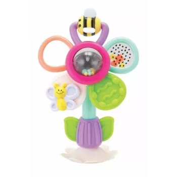B-KIDS Infantino Flor giratoria con ventosa – Juguete sensorial multicolor para bebés a partir de 6 meses