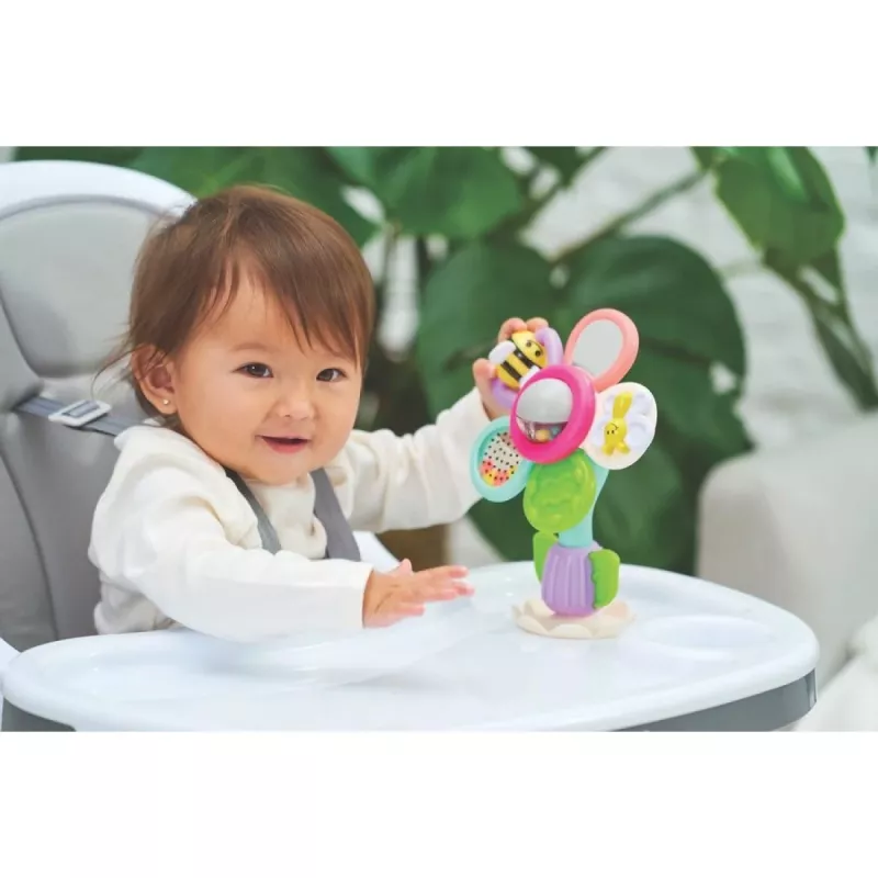 B-KIDS Infantino Flor giratoria con ventosa – Juguete sensorial multicolor para bebés a partir de 6 meses