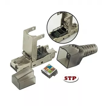 Conector modular RJ45 Cat6a 10G sin herramientas Techly 101911, STP