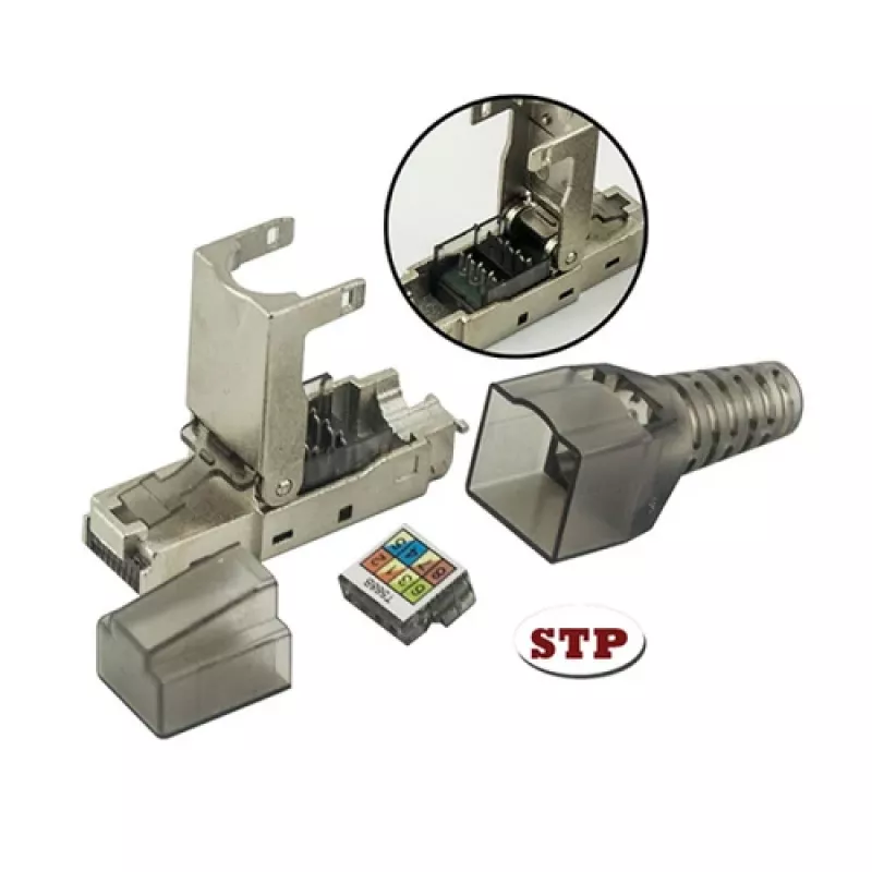 Techly 101911 RJ45 Cat6a 10G Conector modular sin herramientas, STP
