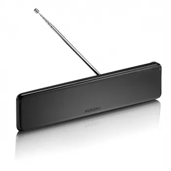 Philips SDV5225/12 antena de interior para TV con ganancia ajustable, cable coaxial de 1,8 m, 75 ohmios, filtro 3G/4G, DVB-T/T2