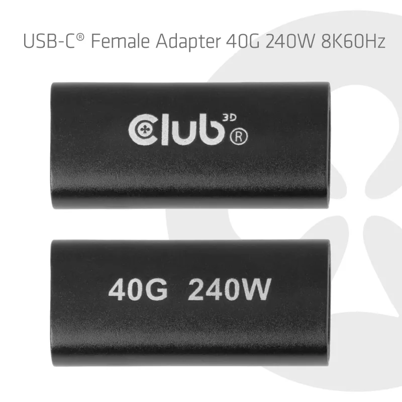 Club 3D adaptador con conector hembra USB-C 40G 240W 8K60Hz