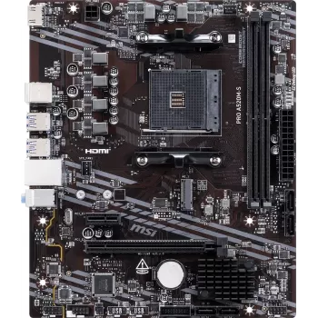 MSI A520M-S AMD A520 AM4 Placa base Micro-ATX - DDR4, HDMI, DVI, VGA, Gigabit-LAN