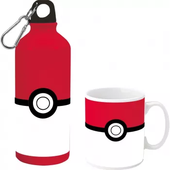 Pokemon botella de aluminio 500ml con set de vaso de cerámica
