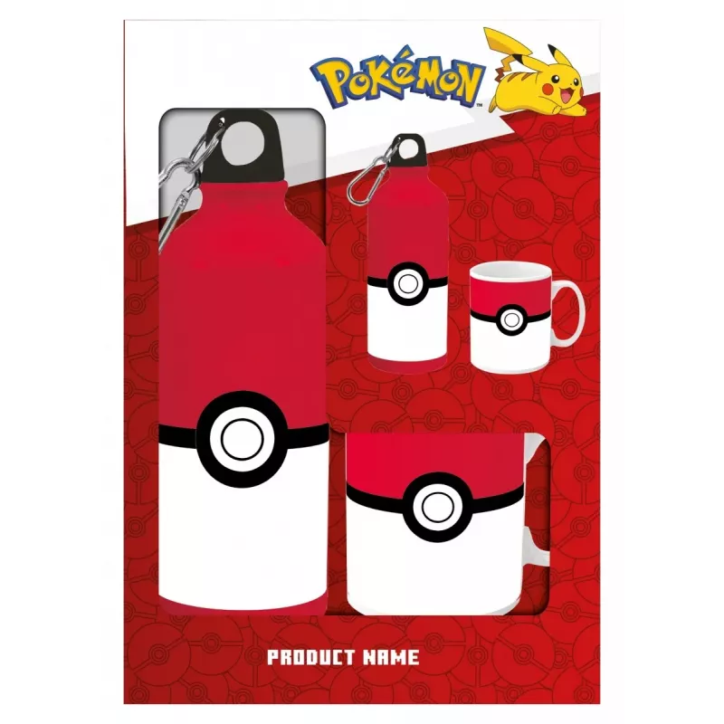 Pokemon botella de aluminio 500ml con set de vaso de cerámica