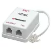 Splitter/filtro ADSL Intellinet conector macho RJ11 a 2 conectores hembra RJ11, blanco