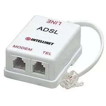Splitter/filtro ADSL Intellinet conector macho RJ11 a 2 conectores hembra RJ11, blanco