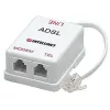 Splitter/filtro ADSL Intellinet conector macho RJ11 a 2 conectores hembra RJ11, blanco