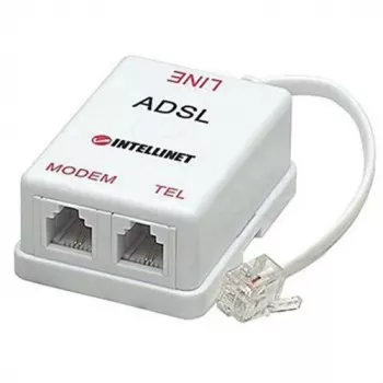 Splitter/filtro ADSL Intellinet conector macho RJ11 a 2 conectores hembra RJ11, blanco
