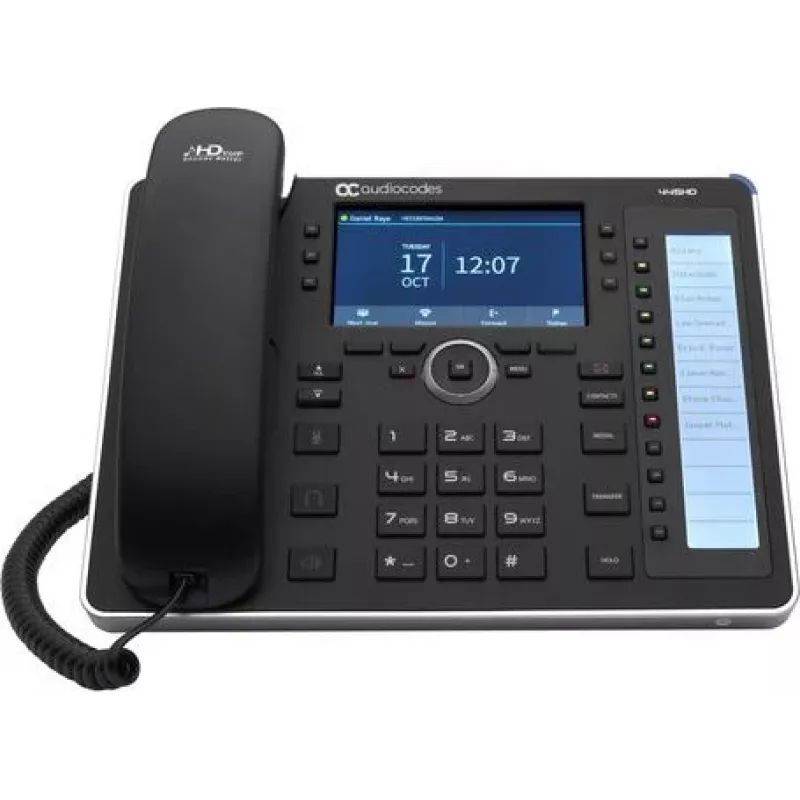 AudioCodes 445HD - Teléfono VoIP con visualización de número/llamada en espera