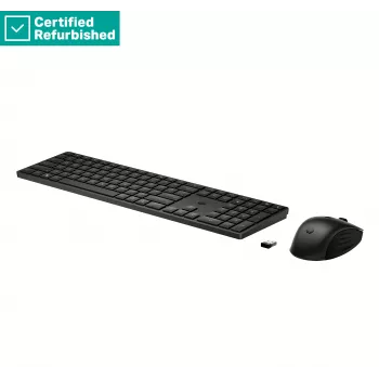 RENEW GOLD HP 655 Conjunto inalámbrico de teclado y ratón, resistente a salpicaduras - Negro - Inglés de EE. UU.