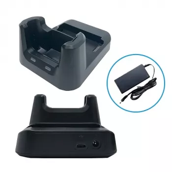 Unitech HT330 base de carga USB de 1 ranura con compartimento para batería adicional. Incluye fuente de alimentación. _x00D_