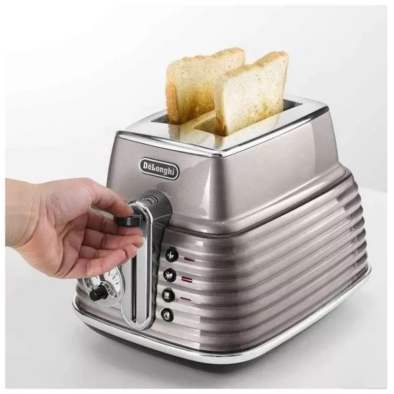 De'Longhi Scultura CTZ2103BG tostadora de 2 ranuras, 900 W, dorado champán