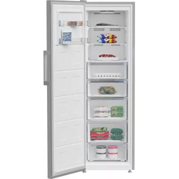 BEKO Congelador B3RMFNE314XB, clase de eficiencia energética E, 186,5 cm, 286L, color inox