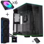 Lian Li O11D EVO RGB carcasa PC pack + HydroShift II LCD-S 360TL AiO + 6x ventilador UNI FAN SL-INF 120 Reverse Blade + UNI HUB SL-INF - negro