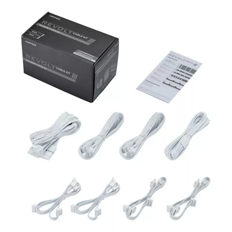 Phanteks Revolt 1200W Platinum Bundle, fuente de alimentación con kit de cables - blanco