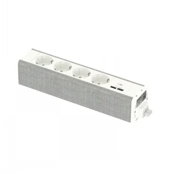 SCHNEIDER ELECTRIC UNICA SYSTEM+ MÓD.UNIDAD 4XSCHUKO+USB A/C BLANCO/GRIS