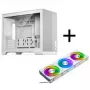 Carcasa de PC Phanteks XT M3, carcasa mini + ventilador D30 PWM Regular Airflow D-RGB, pack de 3, blanco