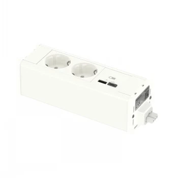 SCHNEIDER ELECTRIC UNICA SYSTEM+ MÓDULO 2XSCHUKO+USBA/C BLANCO