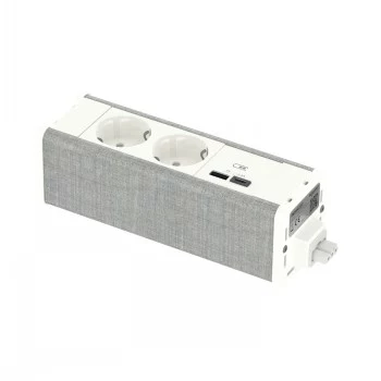 SCHNEIDER ELECTRIC UNICA SYSTEM+ MÓDULO 2XSCHUKO+USBA/C BLANCO/GRIS