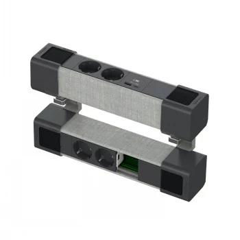 SCHNEIDER ELECTRIC UNICA SYSTEM+ DISPOSITIVO DE MESA 4XSCHUKO+USBA/C+RJ OPC, ANTRACITA/GRIS