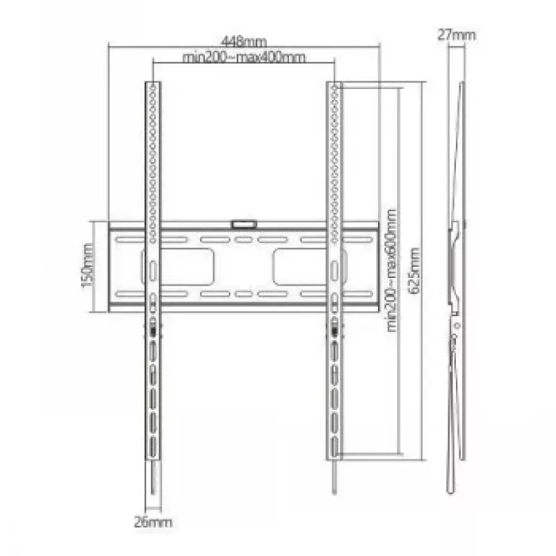 LH-GROUP soporte de pared vertical 37-75