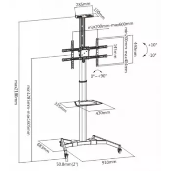 LH-GROUP soporte de suelo con ruedas 37-70 BASIC