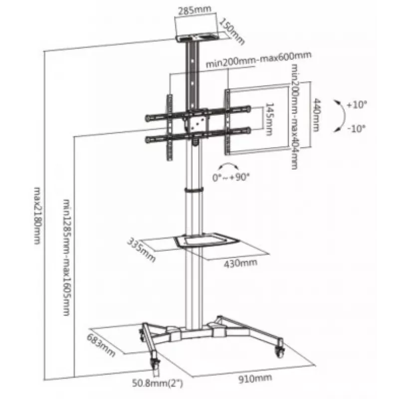 LH-GROUP soporte de suelo con ruedas 37-70 BASIC