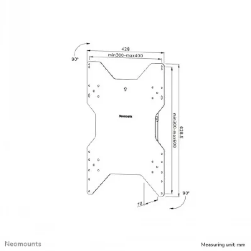 NEOMOUNTS soporte de pared para pantalla plana (orientable) 1 pantalla negro