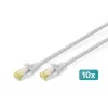 DIGITUS cable de conexión CAT6A S/FTP, 0,5 m, gris, pack de 10