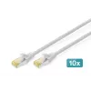 DIGITUS Cable de conexión CAT6A S/FTP, 3 m, gris, pack de 10
