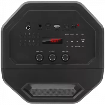 Altavoz portátil 2.0 SVEN PS-670, negro, potencia 2x32,5 W (RMS), TWS, Bluetooth, FM, USB, microSD, pantalla LED, mando a distancia, batería de litio