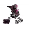 Cochecito 2 en 1 con capazo negro-rosa 7706 Lean Toys