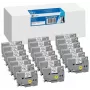 20x G&G cinta de etiquetas 9mm x 8m negro sobre blanco compatible con Brother TZe-221