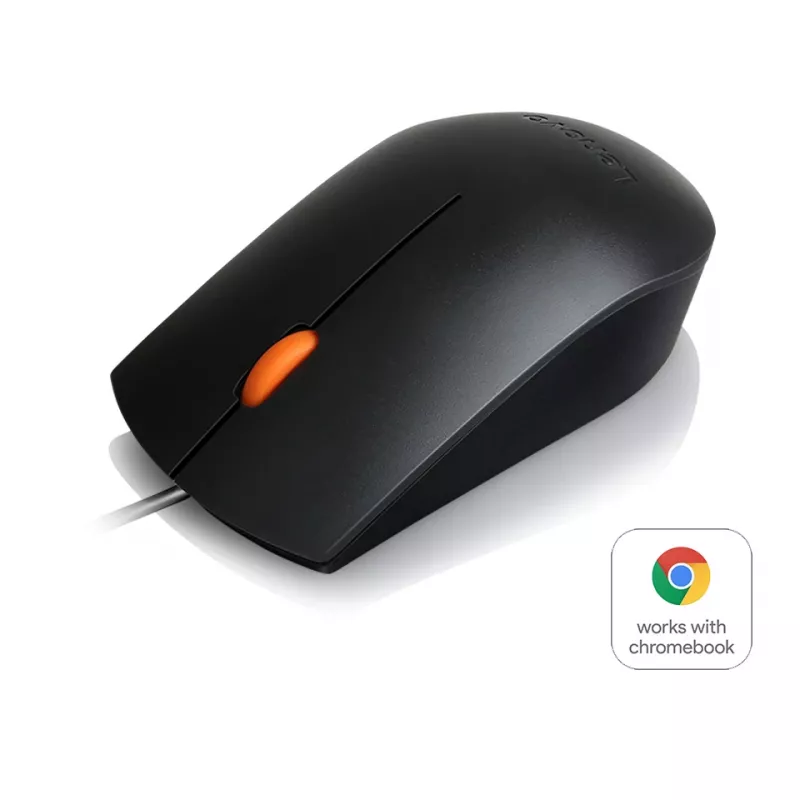 Ratón USB ambidiestro con cable Lenovo GX30M41577 óptico, conexión USB, diseño ambidiestro