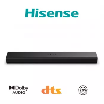Hisense HS1000 barra de sonido 2.0 canales 60W Bluetooth HDMI ARC USB AUX óptico negro