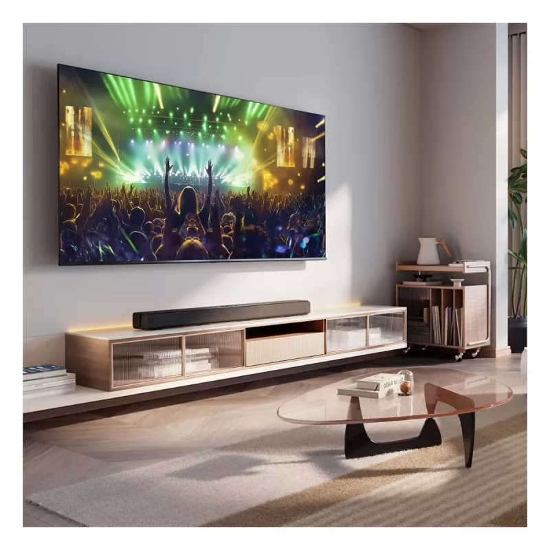 Hisense HS1000 barra de sonido 2.0 canales 60W Bluetooth HDMI ARC USB AUX óptico negro