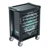 Wera 9700 Tool Rebel carro de taller 1, 7 cajones, encimera de acero inoxidable, verde/negro