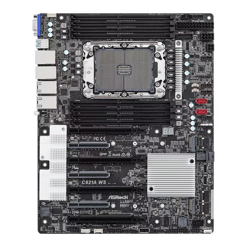 Placa base ASRock C621A WS - chipset Intel C621A - socket LGA4189 - formato CEB - 8x DDR4 DIMM - 2x 10GbE LAN - IPMI