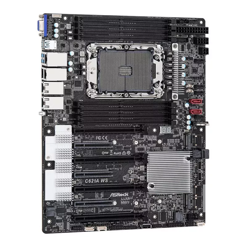 Placa base ASRock C621A WS - chipset Intel C621A - socket LGA4189 - formato CEB - 8x DDR4 DIMM - 2x 10GbE LAN - IPMI
