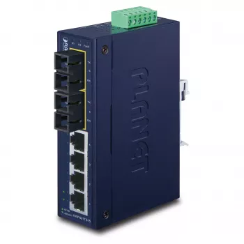 PLANET ISW-621TS15 switch Fast Ethernet industrial L2 no gestionado con 4x 10/100 + 2x 100Base-FX SC multimodo, montaje en carril DIN/pared, -40 a 75 °C