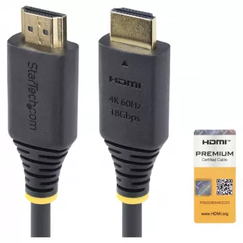 StarTech.com cable HDMI High Speed Premium Certified de 1,5 m (4,9 ft), 4K60Hz, negro