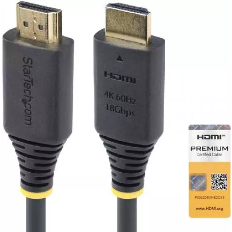StarTech.com cable HDMI High Speed Premium Certified de 1,5 m (4,9 ft), 4K60Hz, negro