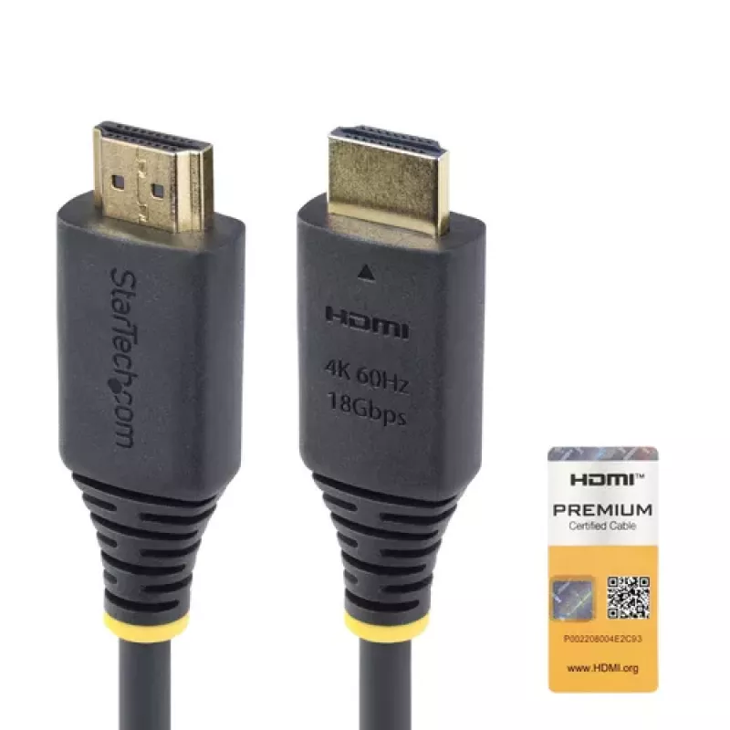 StarTech.com cable HDMI High Speed Premium Certified de 1,5 m (4,9 ft), 4K60Hz, negro