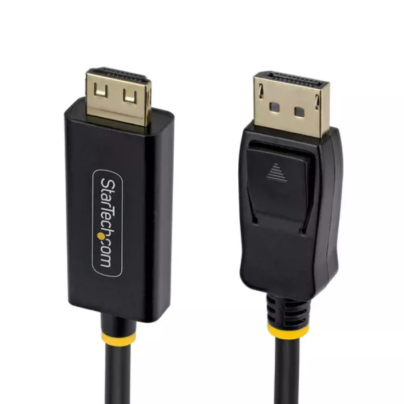 StarTech.com Cable adaptador de DisplayPort a HDMI de 4,5 m con conectores de agarre, 4K 60Hz HDR, negro