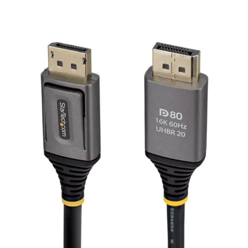 StarTech.com Cable DisplayPort 2.1 DP80 de 0,5 m - Conector macho DisplayPort a conector macho DisplayPort - Negro