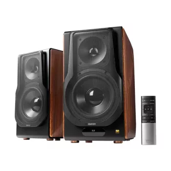 Edifier S3000MKII Altavoces de estantería inalámbricos premium 2.0, Marrón