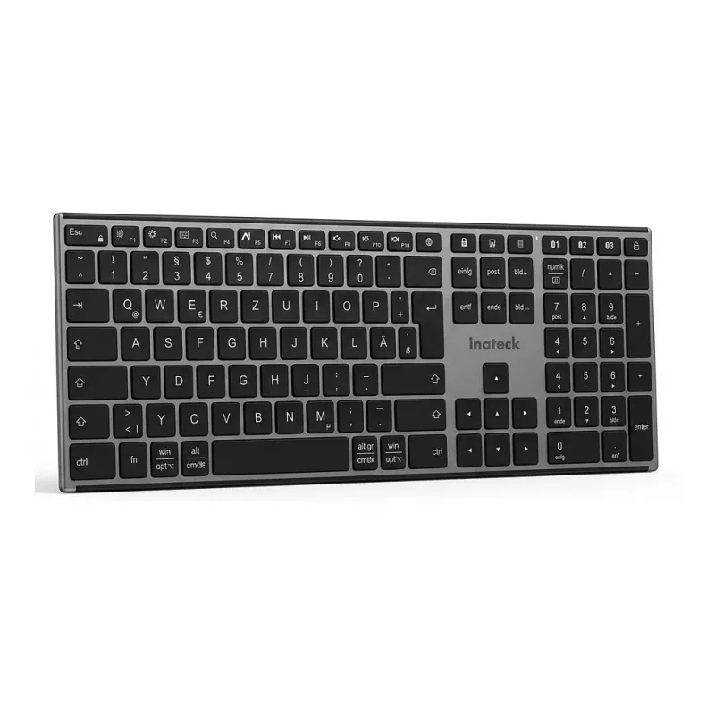 INATECK Teclado inalámbrico ergonómico QWERTZ Gris